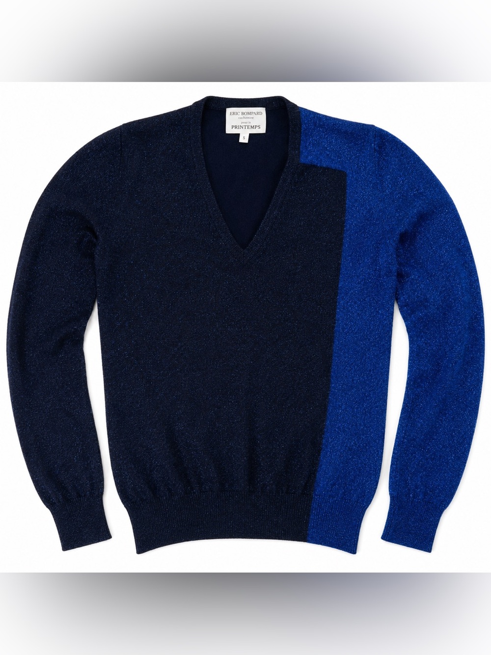 Eric Bompard x Printemps Cashmere Metallic Asymmetric Sweater S